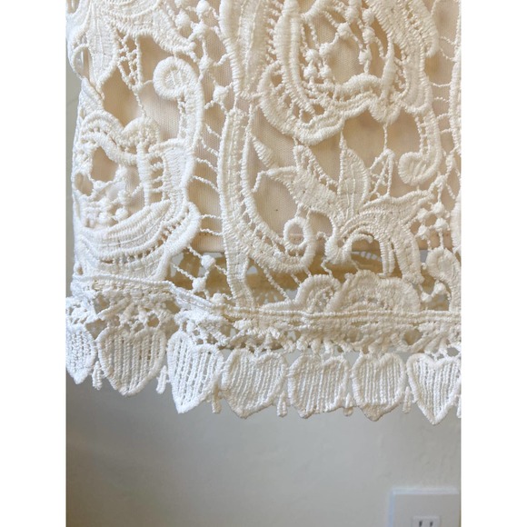 THE IMPECCABLE PIG Women's Cream Lace Sleeveless Mini Sheath Dress size M - Picture 8 of 11
